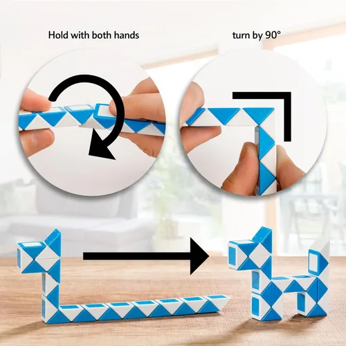 Vista 3 de CUBIDI® Cubo mágico de serpiente Juguete antiestrés de serpiente para niños Juguetes de viaje para niños de 4 a 8 años Gran regalo para niños