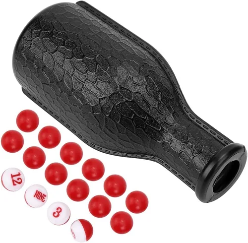 Vista 3 de Botella agitadora de billar con 16 bolas de dados digitales numeradas Tally para billar, accesorios de billar (negro)