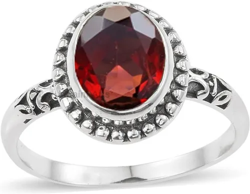 Vista 37 de Anillo de plata de ley 925 para mujer, anillo único de gema ovalada hecho a mano