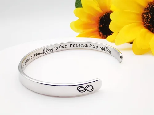 Vista 110 de Pulseras inspiradoras para mujer, joyería de acero inoxidable, con refranes, pulsera motivacional con mensaje oculto, pulseras grabadas para mejor