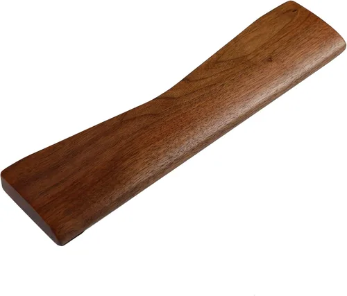 Vista 9 de Reposamuñecas ergonómico de madera maciza de nogal para AKKO Alice Pro