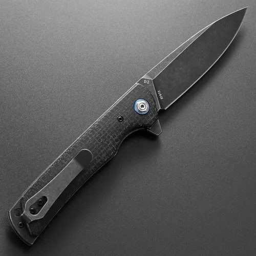 Vista 3 de Eafengrow EF973 Cuchillo plegable, hoja de acero D2, mango de micarta, carpeta de cuchillo de bolsillo para trabajo, camping, senderismo, EDC
