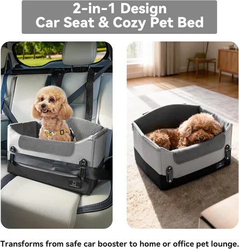 Vista 5 de A 4 Pet Asientos de coche para perros pequeños, menos de 25 libras Gris