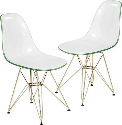 Vista 19 de LeisureMod Sillas de comedor de acrílico con base Eiffel cromada, respaldo ergonómico curvado, juego de 2 sillas laterales ligeras para cocinas
