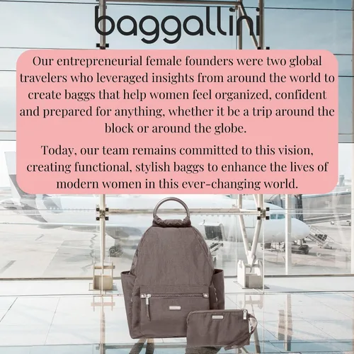 Vista 19 de Baggallini Mochila todo el día para mujer con pulsera de teléfono RFID, Negro, talla única