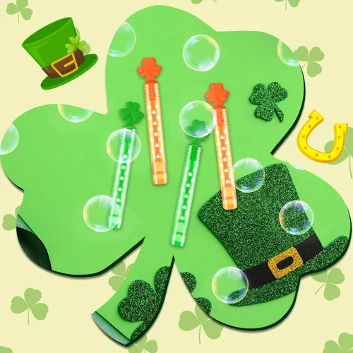 Vista 4 de Burbujas Mini del Día de San Patricio, Obsequios de Fiesta, Juguetes para Niños, Paquete de 20, Premios de Golosinas Sin Dulces de San Patricio