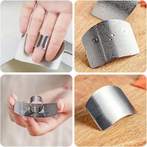 Vista 3 de Protector de Dedos de Acero Inoxidable, Protector de Dedos Nuevo 2023 para Cortar Alimentos, Protector de Dedos Premium para Cortar, Rebanadas, 2