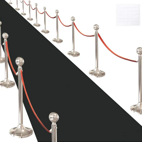 Vista 6 de Alfombra de pasillo negra para fiesta, alfombra de 140GSM 0,79mx4,6m para decoraciones de fiesta, alfombra de pasillo negra para fiesta