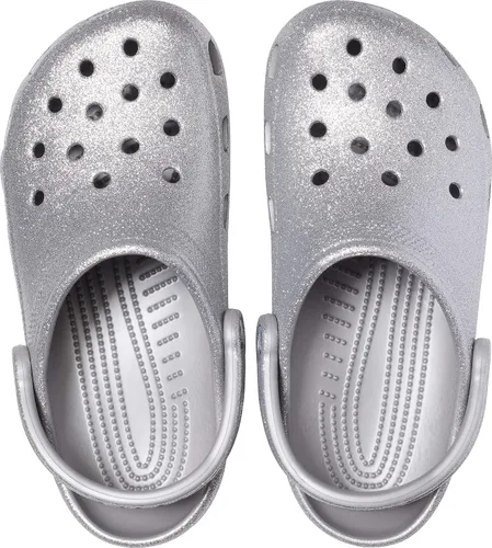 Vista 4 de Crocs Zuecos clásicos brillantes unisex para adultos zapatos metálicos y con purpurina Metálico