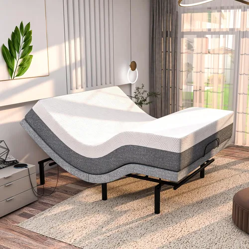 Vista 14 de SFE - Base de cama ajustable y colchón individual XL, espuma viscoelástica de gel de 14 pulgadas, cero holgura, masaje eléctrico, control remoto