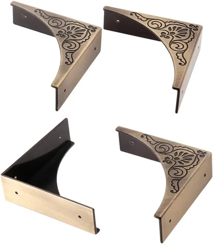 Vista 7 de 40 piezas de protectores de esquina de muebles metálicos, esquina decorativa antigua para caja de joyería, para caja de almacenamiento, joyero