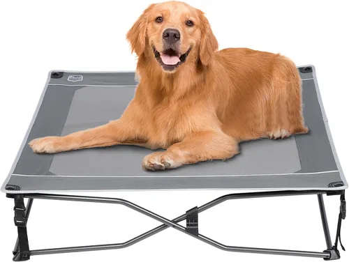 Vista 7 de TIMBER RIDGE Cama para Perros al Aire Libre, Cama Elevada para Perros con Enfriamiento Cuna Elevada Portátil para Mascotas con Malla Transpirable