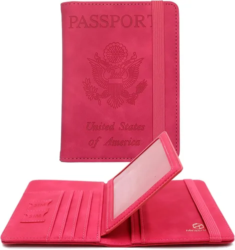 Vista 23 de Melsbrinna - Funda para pasaporte, ranuras para tarjetas, bonita funda para pasaporte para mujeres/hombres, resistente al agua con bloqueo RFID