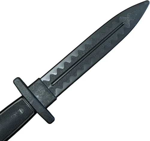 Vista 3 de E-BOGU Cuchillo táctico de entrenamiento de polipropileno negro (12")