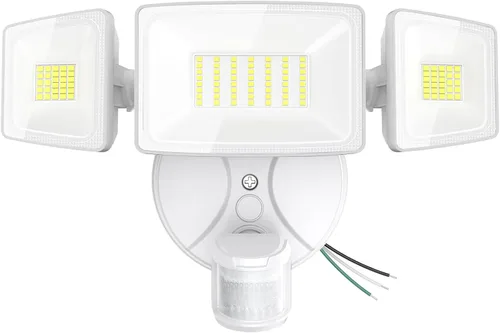 Vista 10 de Onforu Luces LED de seguridad de 55 W, luz con sensor de movimiento para exteriores, 5500 lúmenes, 6500 K, IP65 impermeable, luz de inundación