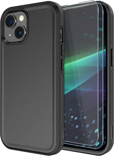 Vista 23 de Diverbox Funda para iPhone 15 [a prueba de golpes] [a prueba de caídas] [protector de pantalla de vidrio templado], funda de protección resistente