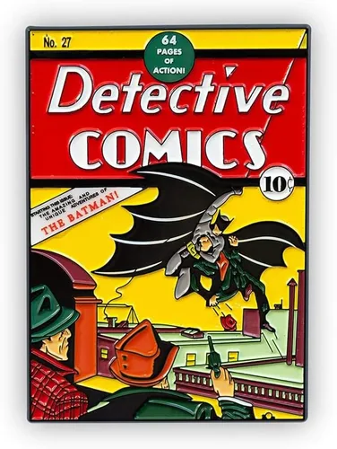 Vista 2 de DC Comics Batman Volume 1#27 - Pin coleccionable de Batman por primera vez Pin de esmalte exclusivo de gran tamaño Cómic oficial original