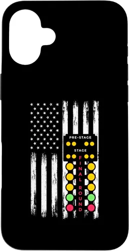 Vista 23 de American Flag Drag Strip Auto Tree Light Racecar Driver Case for iPhone 16