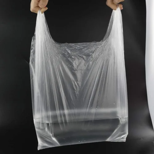 Vista 4 de Morcte Bolsas de compras de plástico transparente para camisetas, bolsas de comestibles, 800