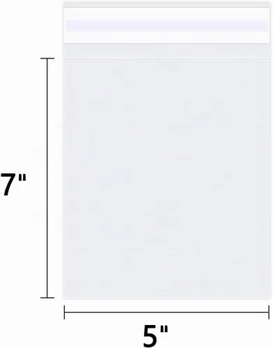 Vista 2 de Bolsas de celofán transparentes de 5" x 7" (100 unidades) - Bolsas de plástico de celofán autoadhesivas - para tarjetas A2 A4 A6 y sobres