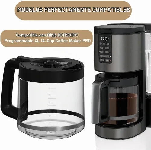 Vista 2 de 14 tazas DCM201 cafetera de repuesto compatible con Ninja DCM201, DCM201CP, DCM201BK programable XL 14 tazas PRO cafetera