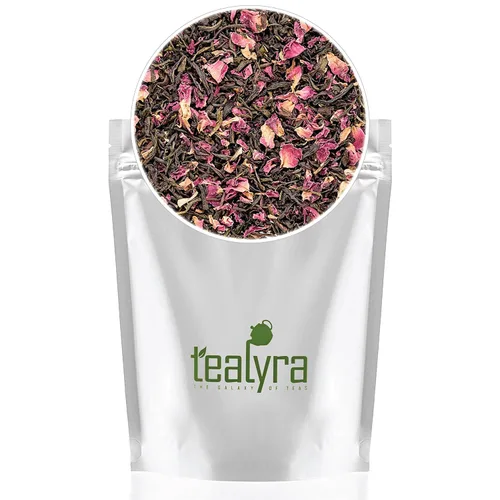 Vista 5 de Tealyra - Rosy Earl Grey - Té negro de Sri Lanka con té verde jazmín y pétalos de rosa - Té fresco galardonado - Té de hojas sueltas - Cafeína media