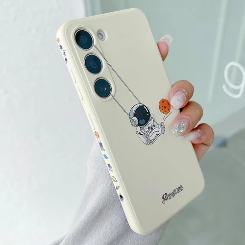 Vista 40 de Yonds Queen para Samsung Galaxy S21 Funda Linda, Cubierta de Parachoques Elegante con Diseño de Astronauta de Dibujos Animados, Espacio, Luna