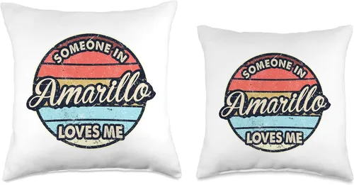 Vista 3 de Someone In Amarillo Loves Me City US USA Throw Pillow