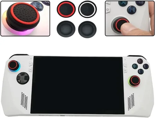 Vista 3 de 4 tapas de joystick con agarre de pulgar para consola de juegos ROG Ally, protector de botón de silicona para ROG Ally
