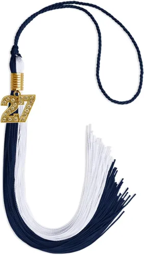 Vista 87 de Endea Graduation Borla de doble color con dije dorado (negro/oro brillante, 2022)