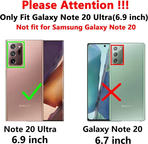 Vista 2 de Funda para Note 20 Ultra, con protectores de pantalla y funda para cámara, [grado militar] de 16 pies. Funda protectora a prueba de caídas