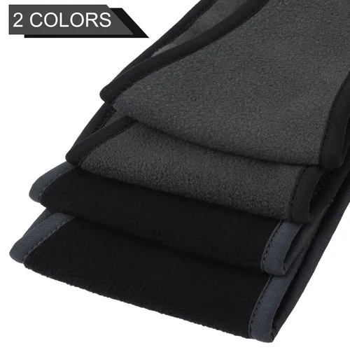 Vista 3 de URATOT 4 diademas calentadoras de orejas de invierno para hombres y mujeres, diademas de fitness al aire libre (negro + gris, gris + negro)