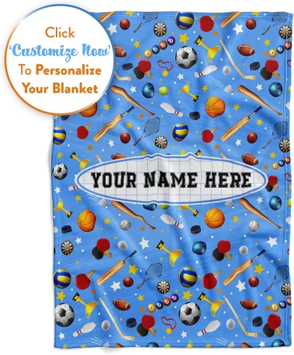 Vista 4 de Manta personalizada para niños y niñas Manta de atleta suave y cálida Manta personalizada para niños Manta personalizada para viajes Manta