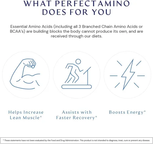 Vista 3 de BodyHealth PerfectAmino Tablets (1 unidad), los 8 aminoácidos esenciales con BCAA + lisina, fenilalanina, treonina, metionina, triptófano