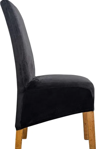 Vista 3 de Velvet Large Chair Covers, Soft Stretch Removable Seat Covers High Back Chairs Protector Slipcovers for Dining Room Decor (Black,Set of 2)