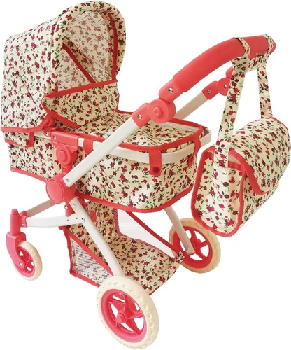 Vista 9 de Cochecito de Bebé Convertible Combinado para Muñecas para Niñas de 3 Años en Adelante Cochecito de Juguete para Muñecas Bebé, Moisés Plegable