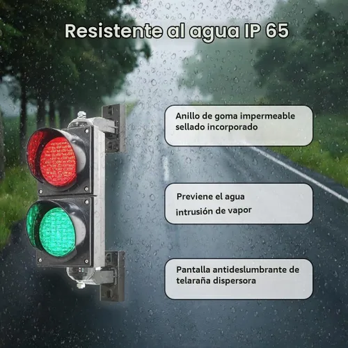 Vista 3 de Luz de tráfico LED de 4 pulgadas, lámpara verde roja de la parada