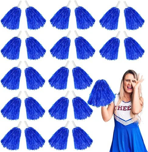 Vista 14 de Lovecheer 24 pompones de plástico de animadora con asa para animadoras deportivas y bailar