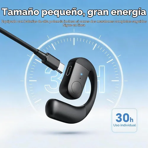 Vista 5 de Xmenha - Auricular de teléfono Bluetooth con Bluetooth, auricular de una pieza de oreja abierta, conducción de aire, auriculares sin oído