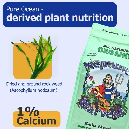 Vista 3 de Neptune's Harvest Alimento orgánico para plantas de algas marinas (1-0-2) – Bolsa resellable de 4 libras – Fertilizante multiusos de algas marinas