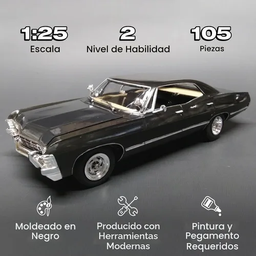 Vista 3 de AMT - Kit de modelo del 1967 Chevy Impala de 4 puertas Supernatural, escala 1:25