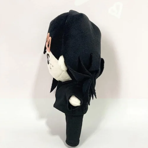 Vista 3 de JCvCX Peluche de niña de pelo negro con coleta corta, figura de anime, almohada suave para muñeca