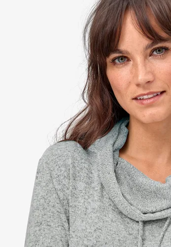 Vista 5 de ellos Sudadera tipo túnica con cuello embudo para mujer de talla grande