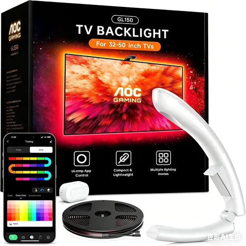 Vista 10 de AOC TV LED Backlight, TV-Sync Lights for 32-50 Inch TVs, 11.5 ft