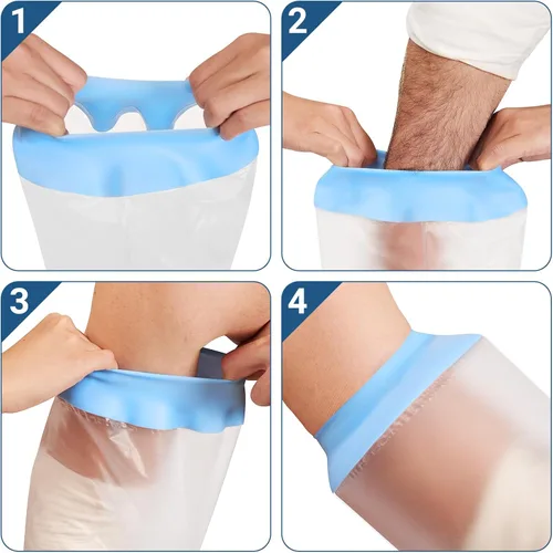 Vista 6 de Fundas de fundición para brazo de ducha, funda fundida impermeable, extra grande para adultos, funda reutilizable, suministros para el cuidado