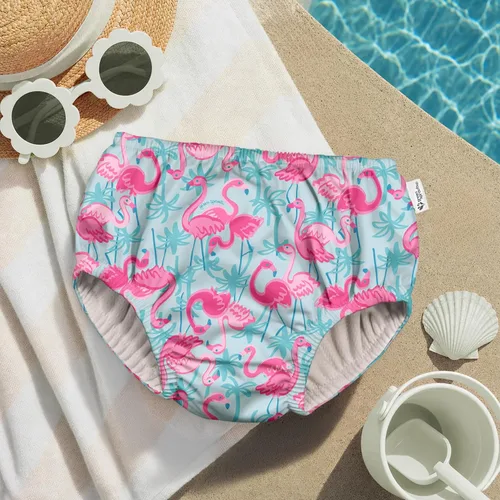 Vista 7 de green sprouts Pañal de natación absorbente reutilizable pull-up Flamencos Aqua Palm