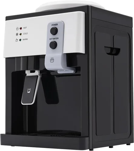 Vista 2 de Dispensador de agua para encimera, dispensador de agua de carga superior negra, dispensador de agua fría y caliente para 4.5-18 L, 3 opciones