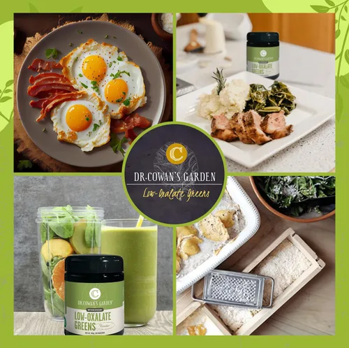 Vista 7 de Dr. Cowan's Garden Bolsa de repuesto de polvo vegetal de verduras de bajo oxalato - Beyond Organic Superfood Greens Polvo vegetal para bebidas