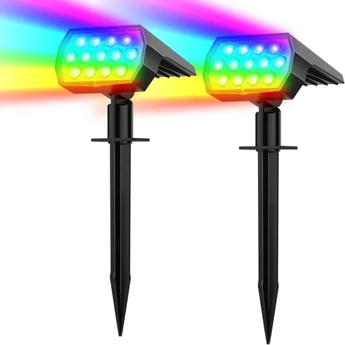 Vista 14 de WELALO Focos solares para exteriores, [2 unidades/65 LED/3 modos] focos solares de paisaje, luces de seguridad alimentadas por energía solar, luces
