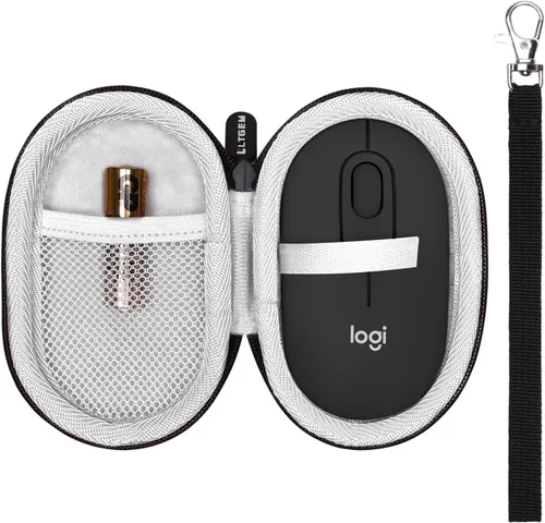 Vista 10 de Funda LTGEM Compatible con ratón Logitech POP y Pebble Mouse 2 M350s/M350/M355/M340/i345, Negro (Solo la funda)